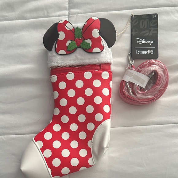 Loungefly Handbags - Disney Loungefly Minnie Mouse Polka Dot Stocking Bag
